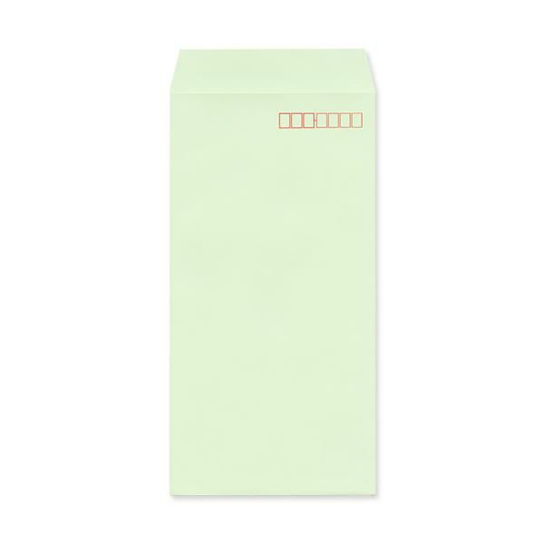 NR0383 長3封筒 透けない封筒 パステルグリーン 80g/㎡ ヨコ貼