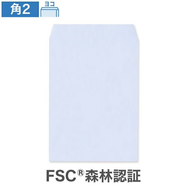 KR0220 角2封筒 パステルアクア CoC 100g/㎡ ヨコ貼